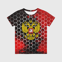 Футболка детская Герб РФ краски броня, цвет: 3D-принт