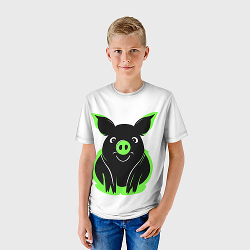 Детская футболка Зеленая хрюшка / 3D-принт – фото 3