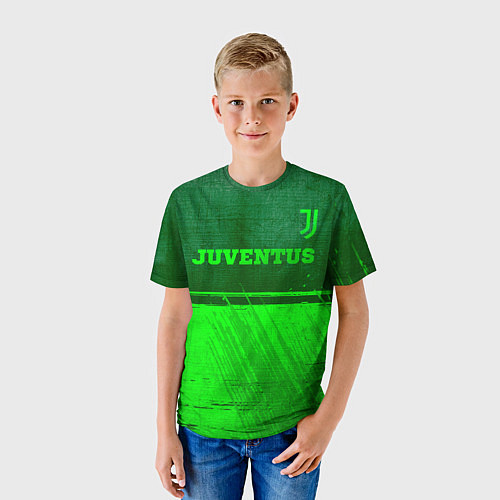 Детская футболка Juventus - green gradient посередине / 3D-принт – фото 3