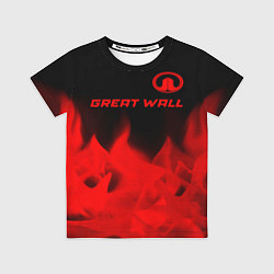 Футболка детская Great Wall - red gradient посередине, цвет: 3D-принт