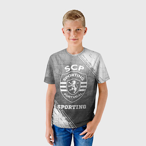Детская футболка Sporting - grey gradient / 3D-принт – фото 3