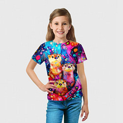 Футболка детская Три выдры, цвет: 3D-принт — фото 2