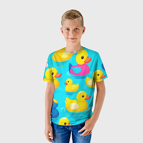 Детская футболка Плавающие уточки / 3D-принт – фото 3