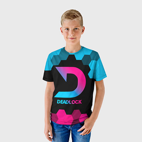 Детская футболка Deadlock - neon gradient / 3D-принт – фото 3