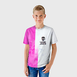 Футболка детская Game over pink abstraction, цвет: 3D-принт — фото 2