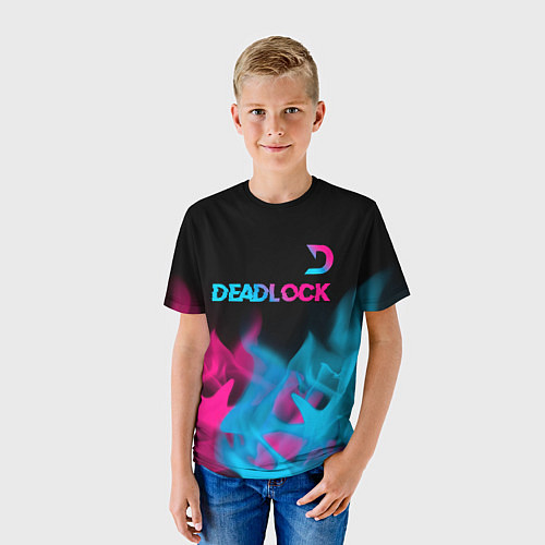 Детская футболка Deadlock - neon gradient посередине / 3D-принт – фото 3
