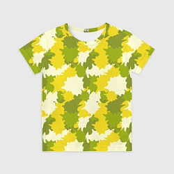 Футболка детская Желтые и зеленые камуфляжные пятна, цвет: 3D-принт