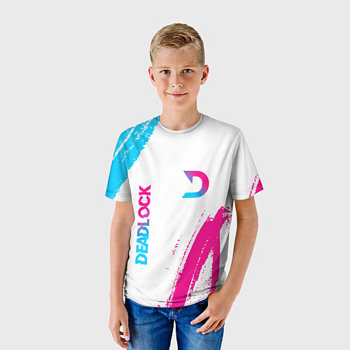 Детская футболка Deadlock neon gradient style вертикально / 3D-принт – фото 3
