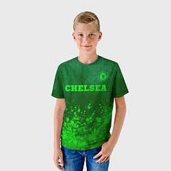 Футболка детская Chelsea - green gradient посередине, цвет: 3D-принт — фото 2