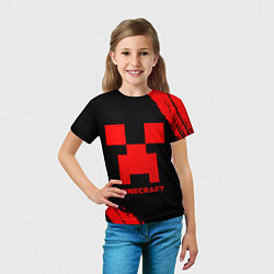 Футболка детская Minecraft - red gradient, цвет: 3D-принт — фото 2