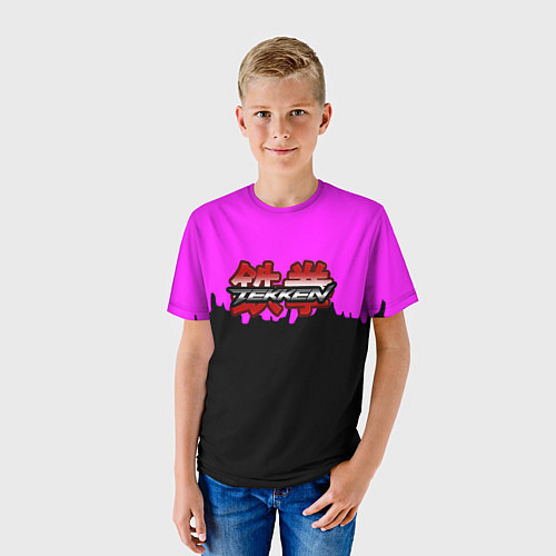 Детская футболка Tekken розовая геометрия / 3D-принт – фото 3