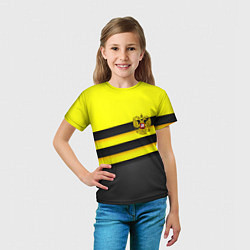 Футболка детская Герб РФ геометрия линии, цвет: 3D-принт — фото 2