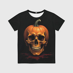 Футболка детская Череп-тыква для Хэллоуина, цвет: 3D-принт