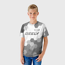 Футболка детская Geely - white gradient посередине, цвет: 3D-принт — фото 2