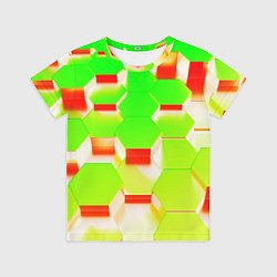 Футболка детская Кислотные соты, цвет: 3D-принт