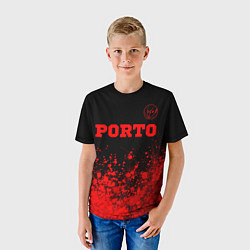 Футболка детская Porto - red gradient посередине, цвет: 3D-принт — фото 2
