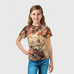 Футболка детская Серый волк в шарфе, цвет: 3D-принт — фото 2