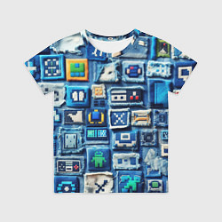 Футболка детская Пэчворк с геймерскими знаками, цвет: 3D-принт