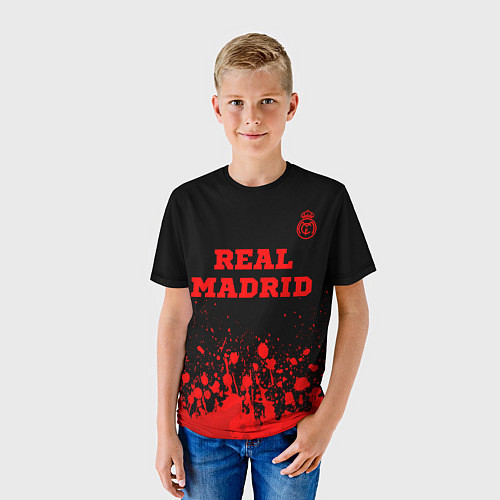 Детская футболка Real Madrid - red gradient посередине / 3D-принт – фото 3