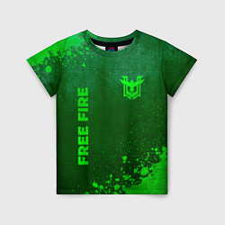 Футболка детская Free Fire - green gradient вертикально, цвет: 3D-принт