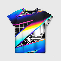 Футболка детская Neon stripes geometry, цвет: 3D-принт