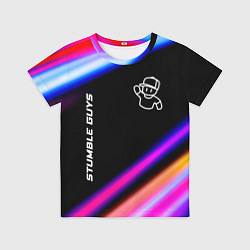 Футболка детская Stumble Guys speed game lights, цвет: 3D-принт