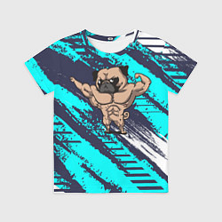Футболка детская Мопс бодибилдер, цвет: 3D-принт
