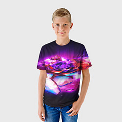 Футболка детская Неоновые абстракция краски, цвет: 3D-принт — фото 2