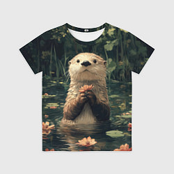 Футболка детская Выдра в лесном пруду, цвет: 3D-принт