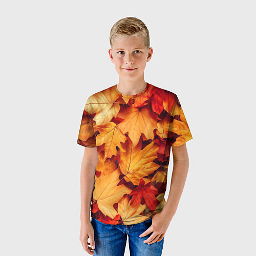 Детская футболка Осенние кленовые листья / 3D-принт – фото 3