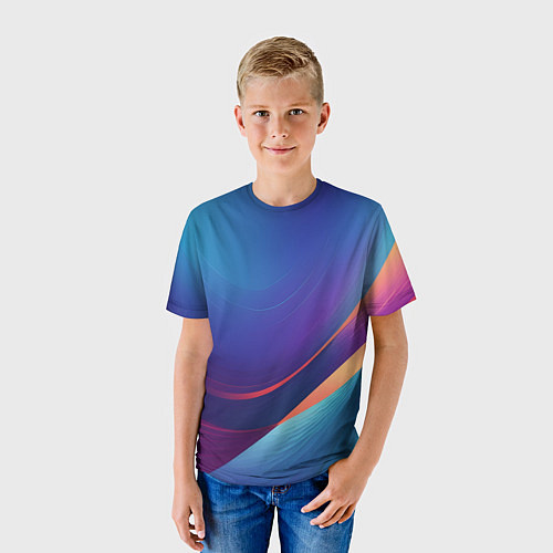Детская футболка Красивый градиент абстракция / 3D-принт – фото 3