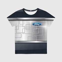 Футболка детская FORD текстура из метала, цвет: 3D-принт