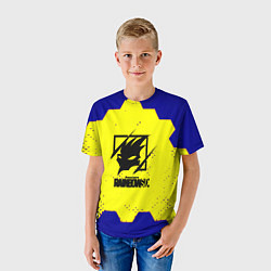 Футболка детская Rainbow six hexagon steel, цвет: 3D-принт — фото 2