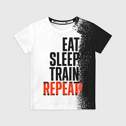 Футболка детская Eat sleep train repeat, цвет: 3D-принт
