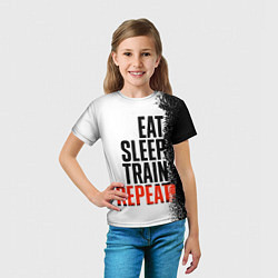 Футболка детская Eat sleep train repeat, цвет: 3D-принт — фото 2