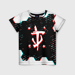 Футболка детская Doom hexagon glitch color, цвет: 3D-принт