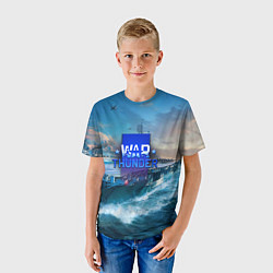 Футболка детская War Thunder ship, цвет: 3D-принт — фото 2