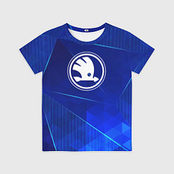 Футболка детская Skoda blue poly, цвет: 3D-принт