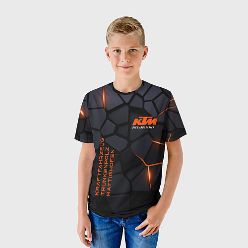 Детская футболка KTM - плиты с эффектом свечения / 3D-принт – фото 3