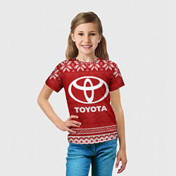 Футболка детская Новогодний Toyota, цвет: 3D-принт — фото 2