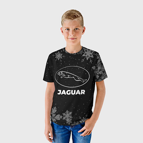 Детская футболка Снежный Jaguar / 3D-принт – фото 3