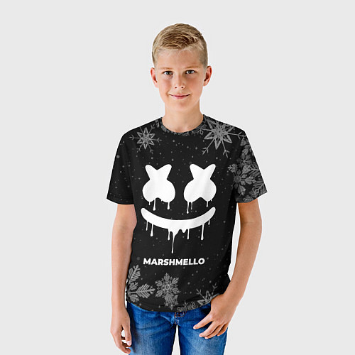 Детская футболка Снежный Marshmello / 3D-принт – фото 3