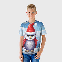 Футболка детская Зимний совенок в шапочке, цвет: 3D-принт — фото 2