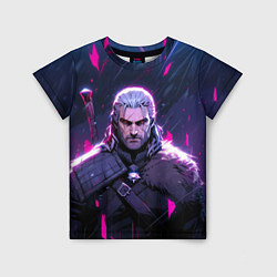 Футболка детская Geralt - neon rain, цвет: 3D-принт