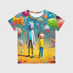 Футболка детская Рик и Морти - сюрреалистическая фантазия, цвет: 3D-принт