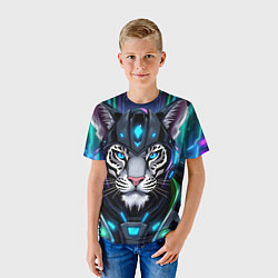 Футболка детская Крутой неоновый тигр, цвет: 3D-принт — фото 2