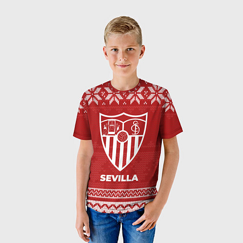 Детская футболка Новогодний Sevilla / 3D-принт – фото 3