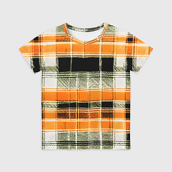 Футболка детская Белые полосы на чёрно-жёлтом фоне, цвет: 3D-принт