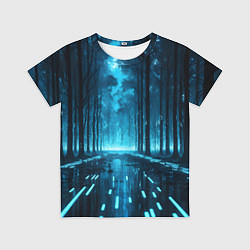 Футболка детская Синий цифровой лес, цвет: 3D-принт