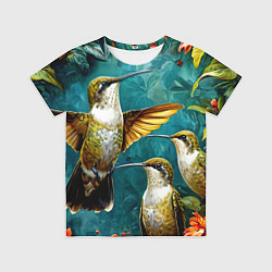 Футболка детская Три птички колибри, цвет: 3D-принт